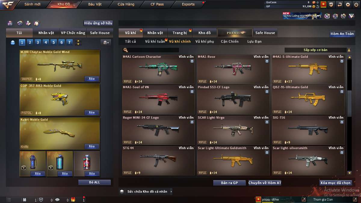 shop acc cf uy tin gia re